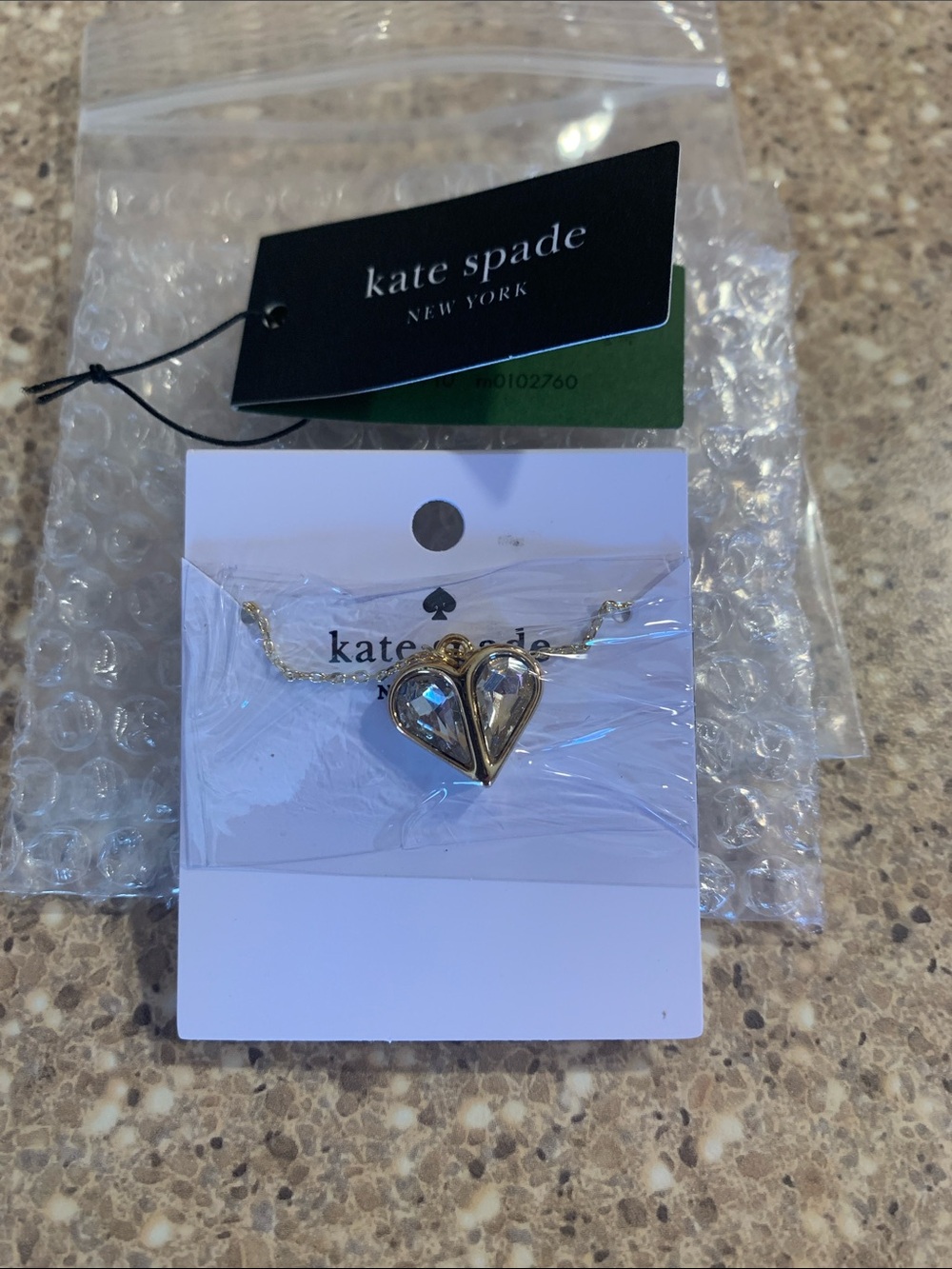 kate spade Gold-Tone Faceted Heart Pendant Necklace